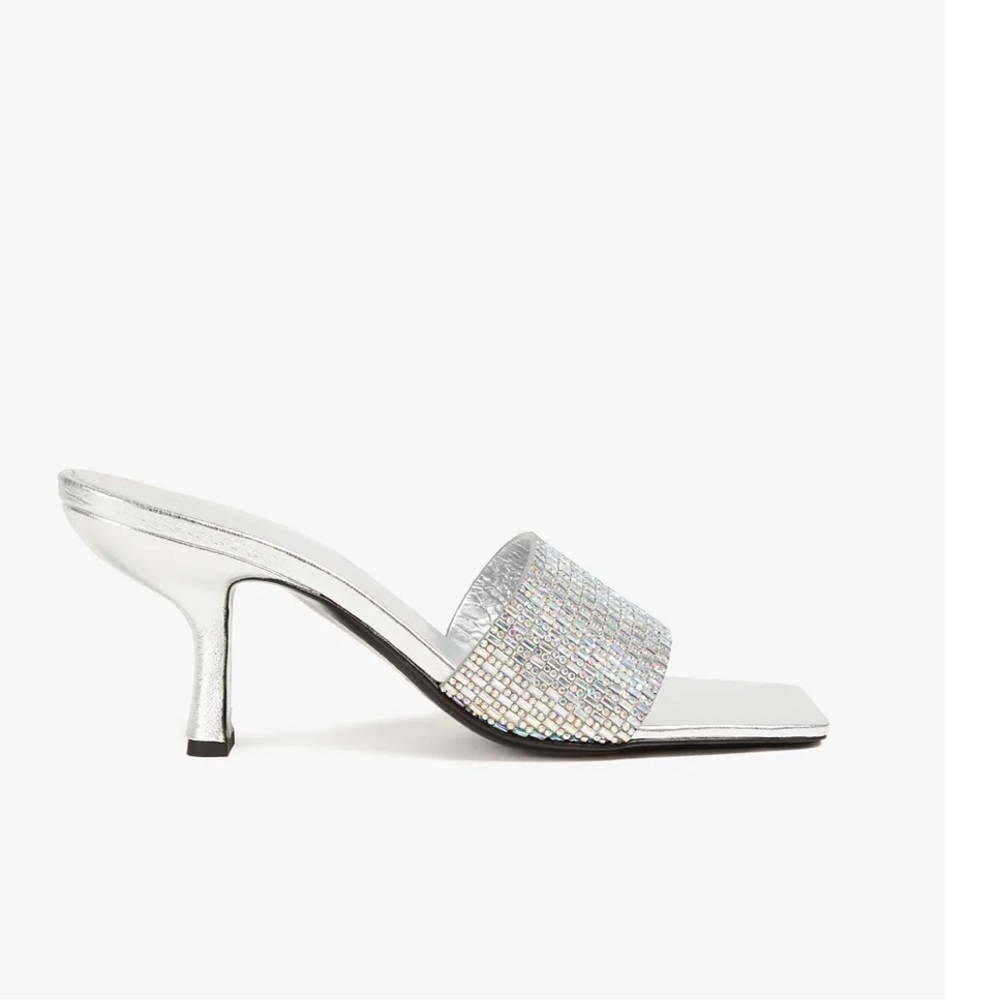 BY FAR Dylan Crystal Silver Sandals 37 - Picture 2 of 5